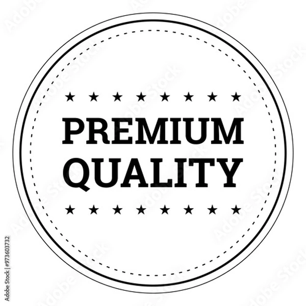 Fototapeta Premium Quality label, black and white Sticker. genuine original premium quality product guarantee for packaging design element or shopping website vector design isolated on withe background