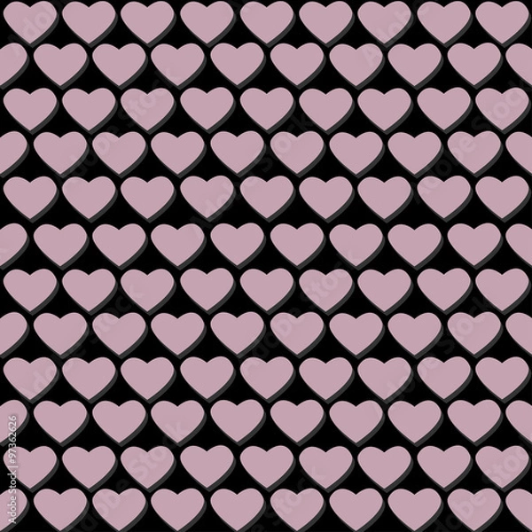 Fototapeta Valentine's seamless pattern with hearts