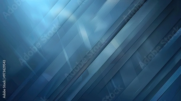 Fototapeta Abstract blue background with layered diagonal lines, creating a sense of depth and movement. Ideal for digital design.