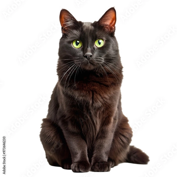 Fototapeta Black cat Isolated on transparent background.