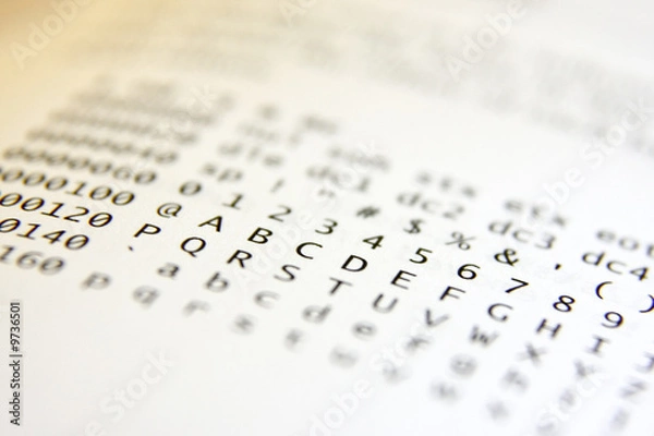 Fototapeta ASCII codes closeup