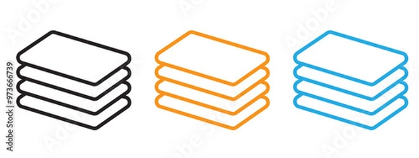 Fototapeta Layers icon Thin line illustration set