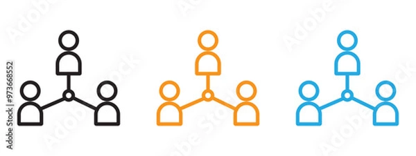 Fototapeta Stakeholders icon Thin line illustration set