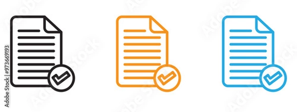 Fototapeta Accept document icon Thin line illustration set