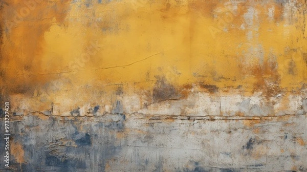 Fototapeta An abstract texture featuring a blend of warm yellow and cool blue tones, creating a visually striking surface.