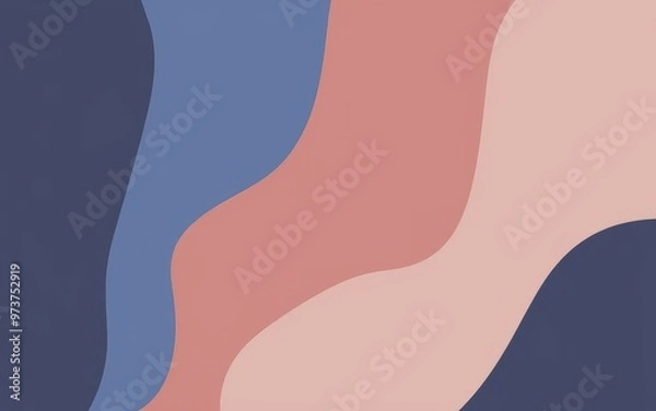 Fototapeta Abstract wavy design. Abstract background with flowing lines and pink, blue, and purple tones. Perfect for minimalist designs and branding.