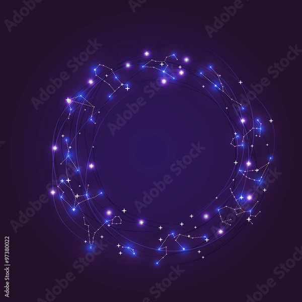 Obraz Zodiac constellations frame