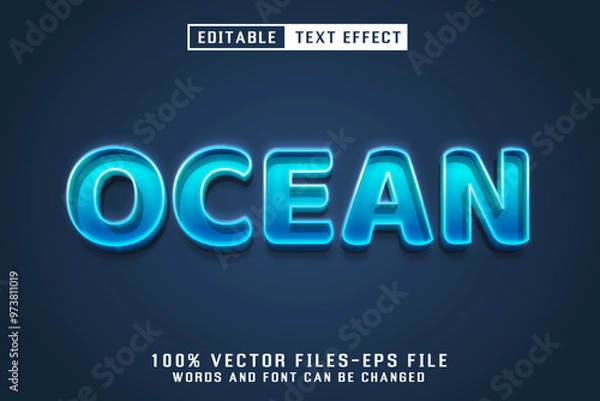 Fototapeta Ocean Editable Text Effect