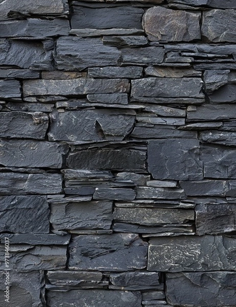 Fototapeta Rugged Slate Stone Texture with Intricate Patterns and Weathered Details
