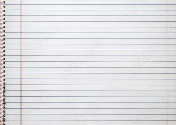 Fototapeta blank lined notebook paper background