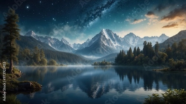 Obraz mountain lake landscape picture