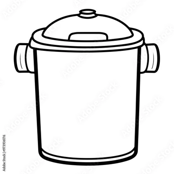Fototapeta Minimalist vector outline of a recycle bin icon for versatile use.