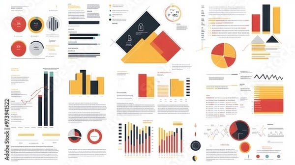 Fototapeta Infographic with Charts, Graphs, and Data Visualizations