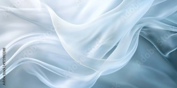 Fototapeta Soft waving abstract background in white and grey colors