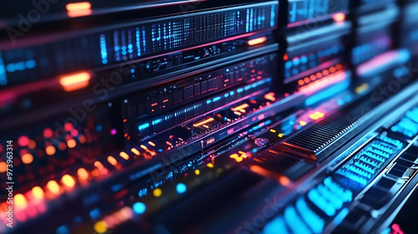 Fototapeta Technology computer network cyber crime security hacker virus programming abstract binary codes 