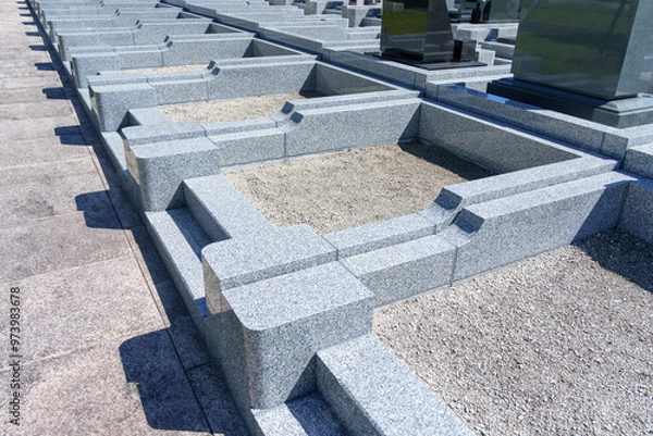 Fototapeta 霊園のお墓の新規建設予定地