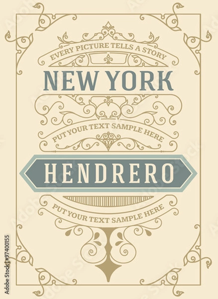 Fototapeta Retro card. Vector file