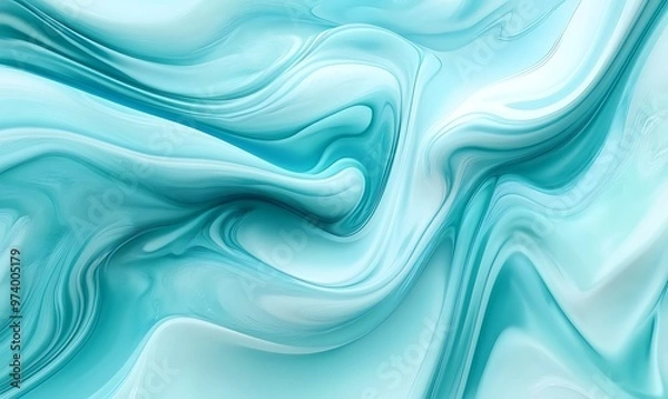 Fototapeta Elegant Light Blue Abstract Background with Smooth Waves and Lines for Web Banners