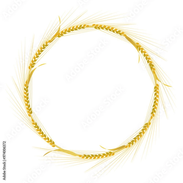 Obraz Circular frame of golden barley