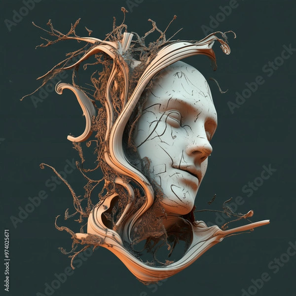 Fototapeta Generative AI, A Visual Interpretation of Self-Exploration