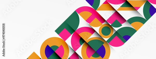 Fototapeta Geometric design abstract background - circles squares