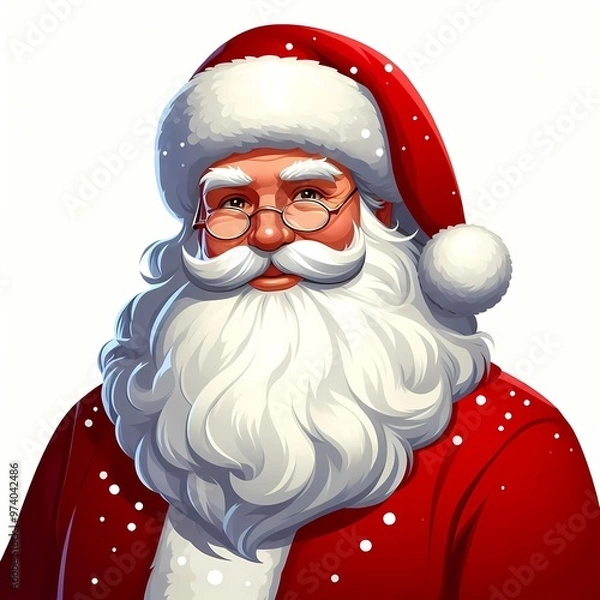Fototapeta Illustration of Santa Claus with Red Hat and White Beard