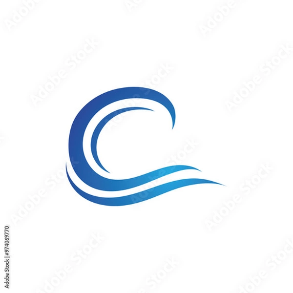 Obraz Water wave icon vector