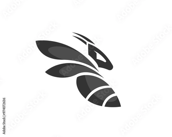 Obraz abstract flying fast speed attack logo design template illustration