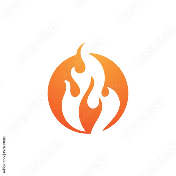 Fototapeta Fire logo vector illustration design template