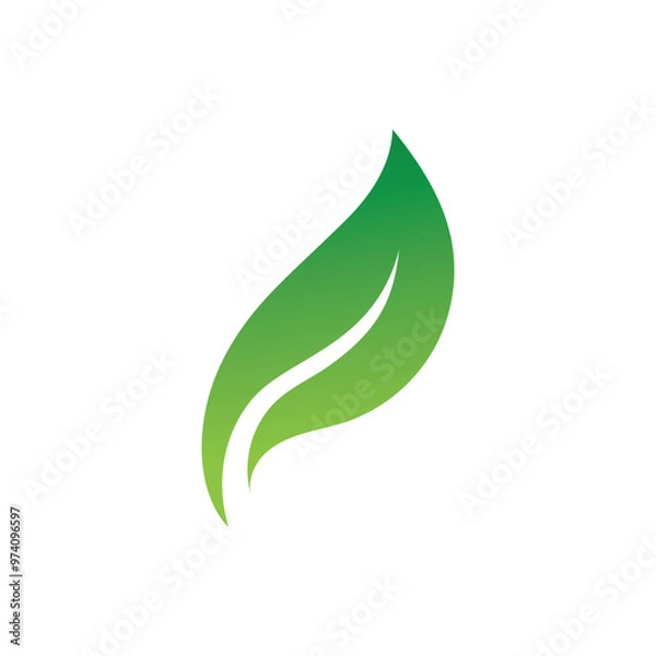Fototapeta Leaf green nature logo and symbol vector