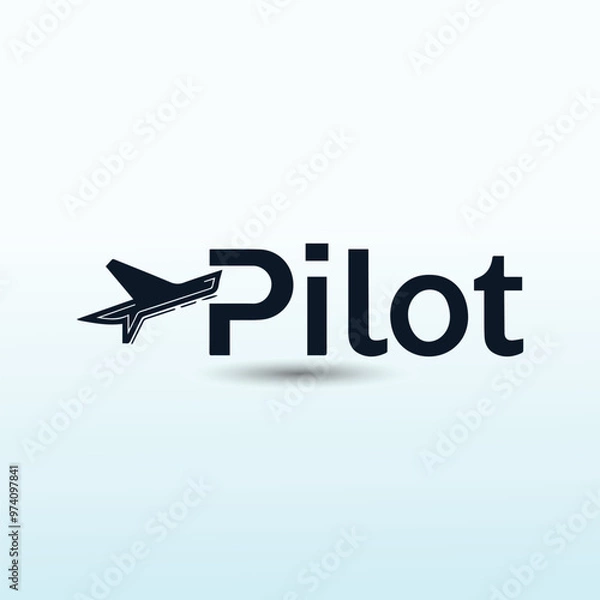 Obraz word pilot vector logo design