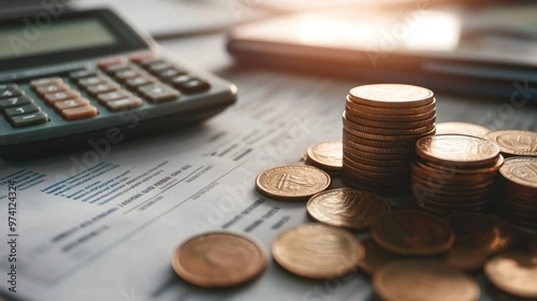 Fototapeta the concept of an organized financial plan for a safe and peaceful retirement.