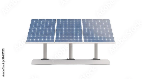 Fototapeta A modern solar panel system designed for renewable energy solutions, showcasing its efficiency and environmental benefits.