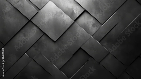 Obraz Abstract Black Geometric Wall, geometric, dark, background , architecture