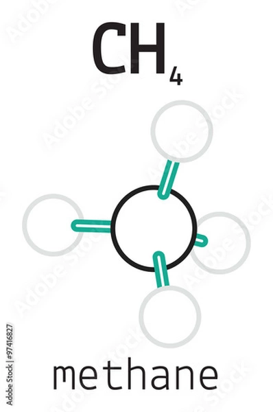 Fototapeta CH4 methane molecule