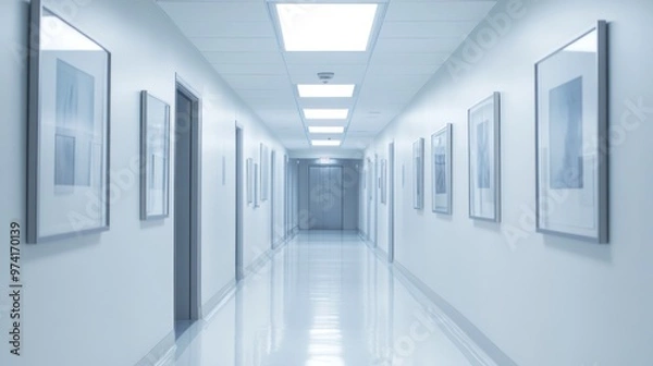 Fototapeta Empty Hallway in a Modern Building
