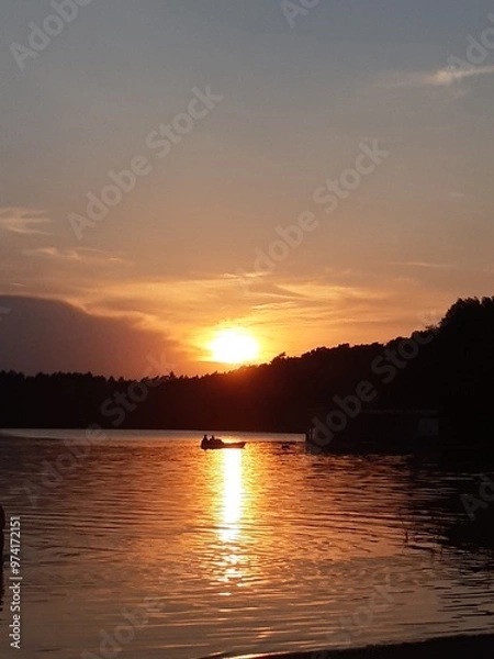 Obraz sunset at the lake