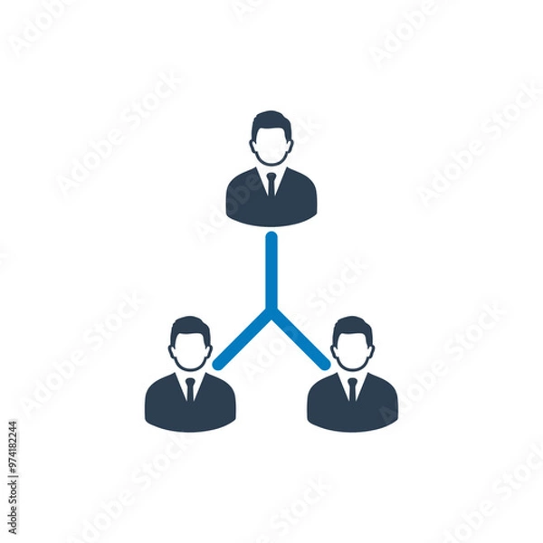Obraz Business Communication Icon. With Businessman Symbols. Editable Flat Vector Illustration.