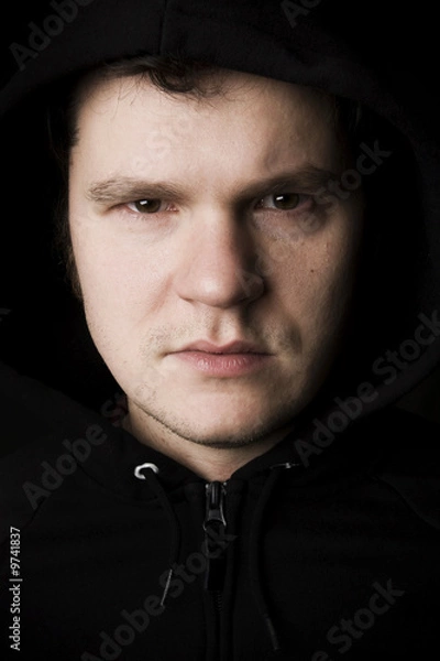 Obraz evil face on black background