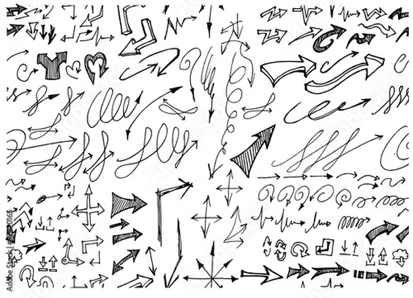 Obraz doodle pattern seamless with arrow sketch