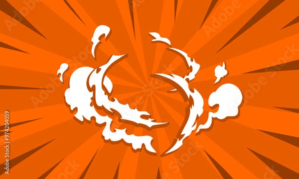 Obraz Comic book style landing smoke effect background. Comic illustration