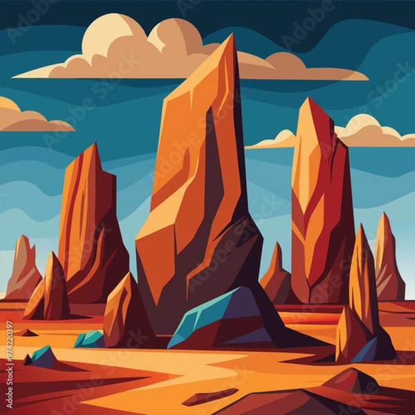 Obraz landscape with mountains rock formations