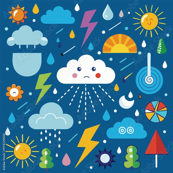Obraz weather icons set
