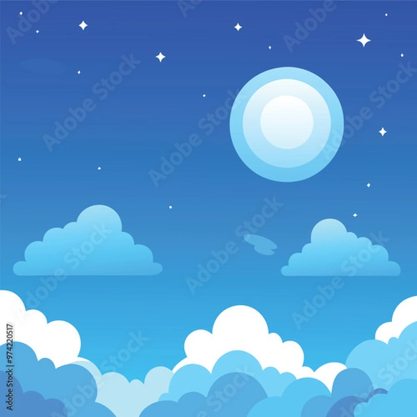 Obraz night sky with clouds