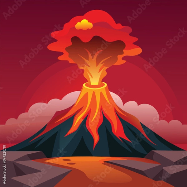 Fototapeta Erupting volcanoe Mountain