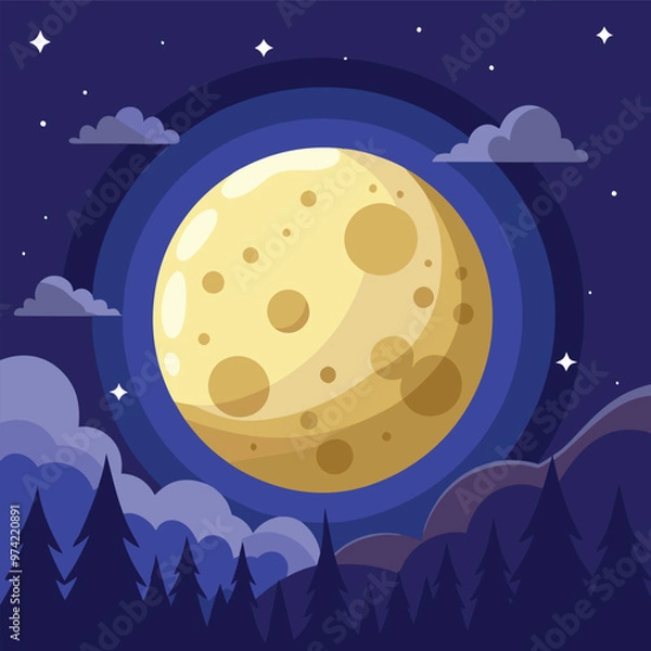 Obraz Full moon over the moon