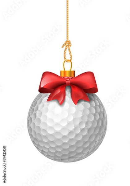 Obraz Golf ball with red bow