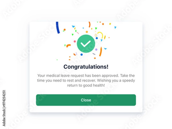 Obraz Success Alert Popup UI Component Design