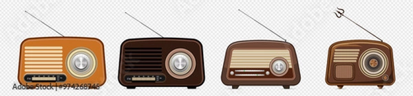 Obraz radio collection isolated on transparent background