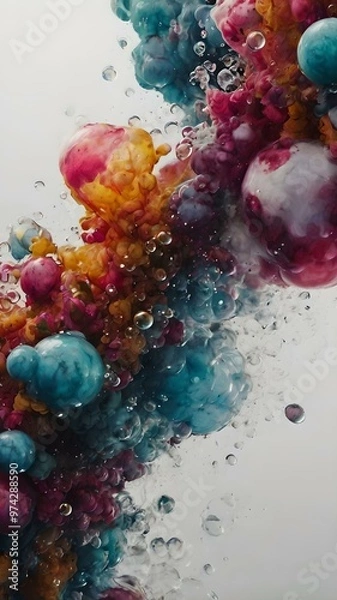 Fototapeta A Dynamic Fusion of Colorful Flowers and Floating Reflections in Artistic Photography